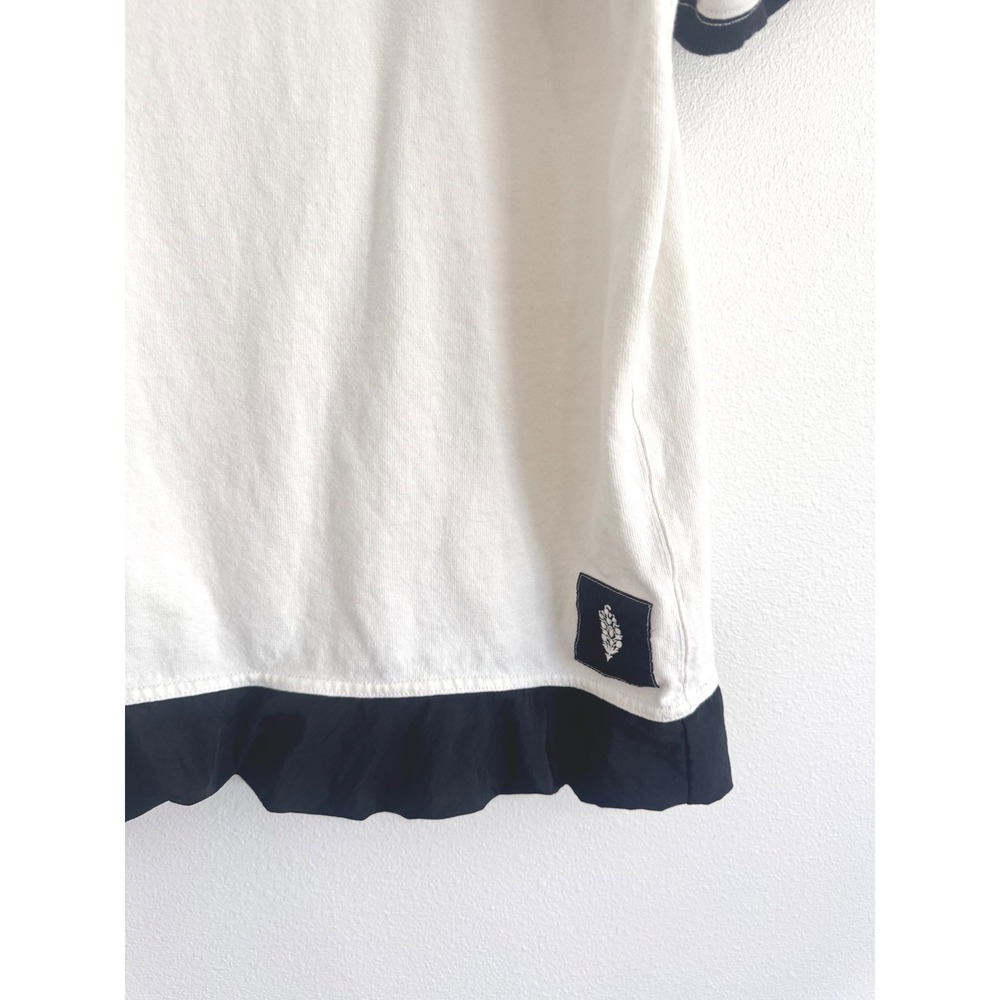 Free People Movement | Baseline Tee - White/Black Oversized V-Neck Top - Picture 3 of 5